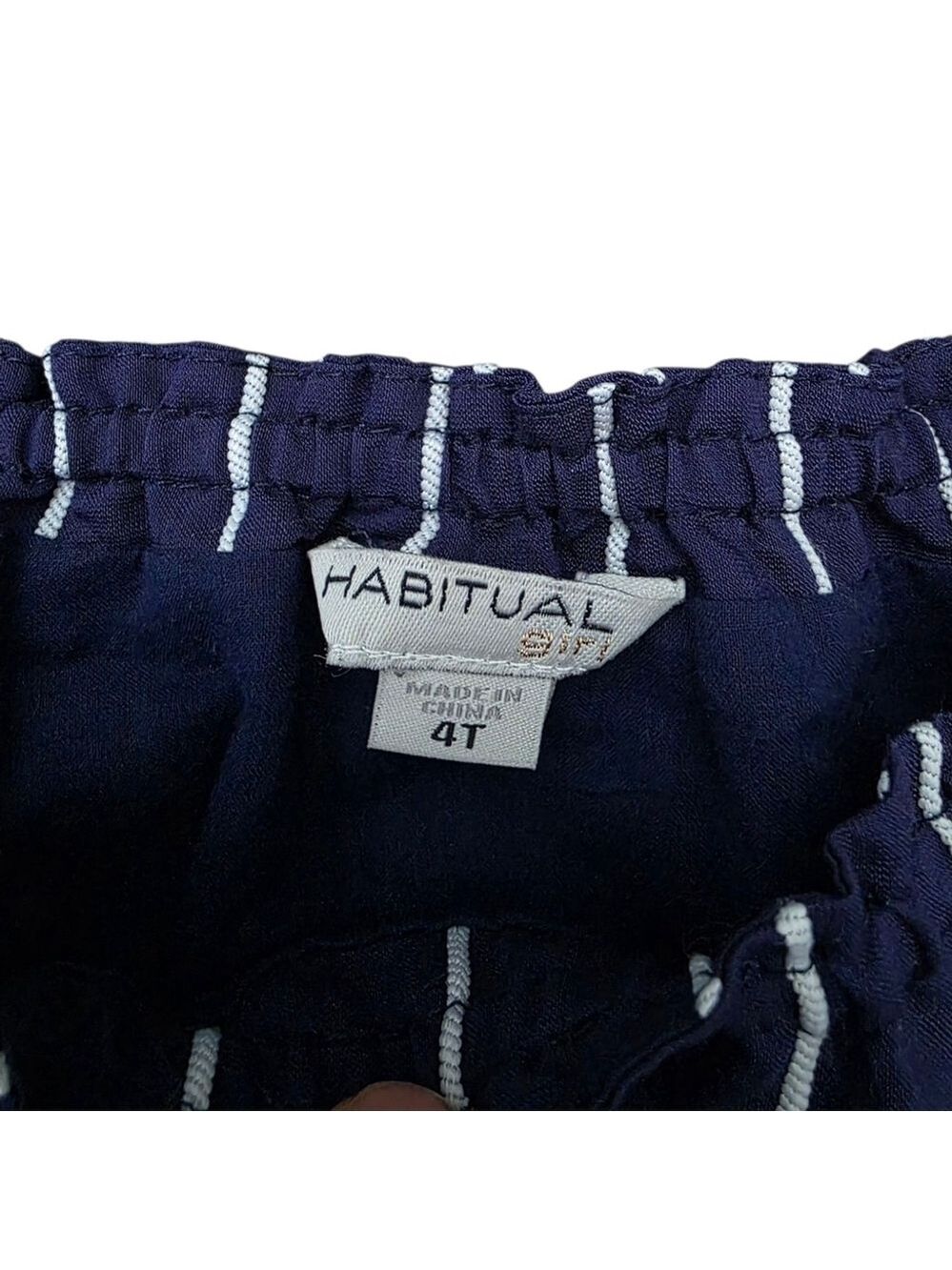 Habitual Striped Romper Blue and White 4T - Picture 10 of 11